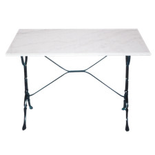 Bistrotisch Gastro Marmortisch Gusseisen Gartentisch Tafel 100x60x73cm 