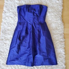 ALFRED SUNG Women's Mini Dress Strapless Bow Back  Blue Formal Size 8