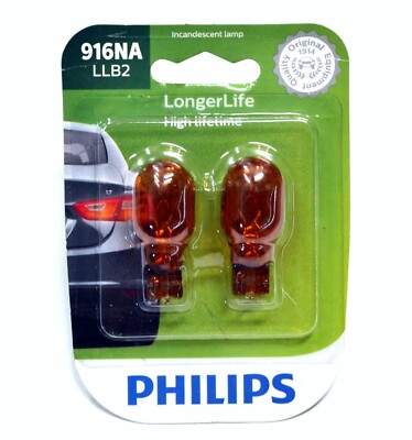Philips LongerLife 916NA 7.29W Two Bulb Rear Turn Signal Light Amber Replacement