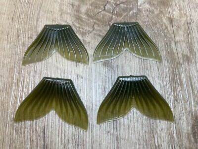 Glide Bait Tails, 2'' Wide x 1-1/8'' Long x 3/16'' Thick, Green Pumpkin, 4/Pk