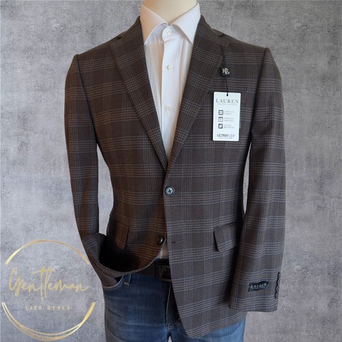 $295 RALPH LAUREN Mens Blazer Sport Coat Two Button Jacket 38R Strech Brown Suit - Picture 3 of 13