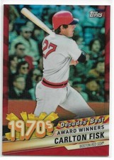 2020 Topps Series 2 Decades Best Carlton Fisk Red Chrome Refractor 4/10