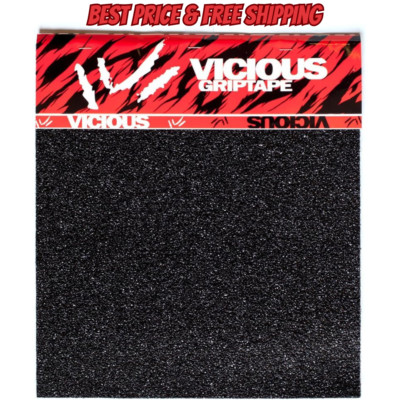 Vicious Griptape Coarse Grit Longboard Skateboard Black, 10'' X 11'' (4 Pack)