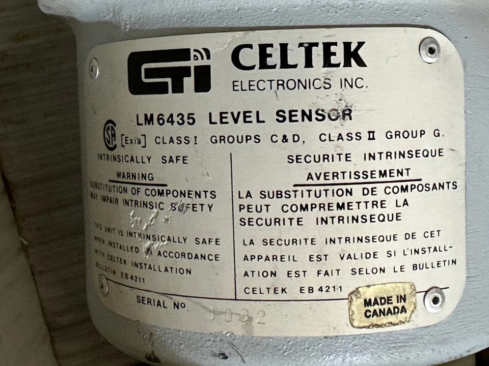 CELTEK LM6435 LEVEL SENSOR S/N: 1032 SHIPS SAME BUSINES DAY - Image 4 of 4