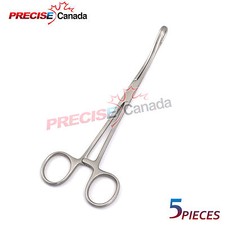Set Of 5 Body Piercing Forceps Kit Hemostat Sponge Clamp 7.5" Curved New