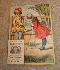 Vintage 1880s VTC Trade Card Twin Brothers Waterloo Yeast Company