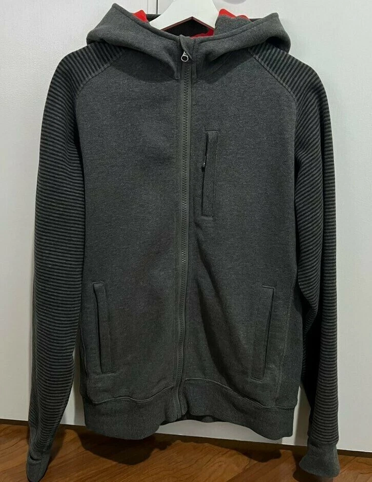 Lululemon Athletica Dark Gray Zip up Hoodie Activewear Top Men US Size M  Mint