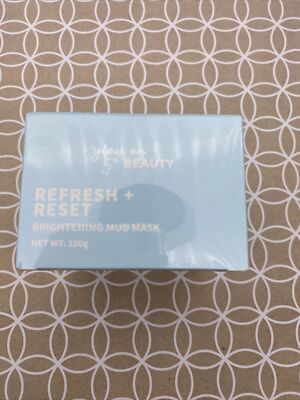 Glow On 5th Beauty Refresh + Reset Brightening Mud Face Mask Clay FULL SIZE NIB