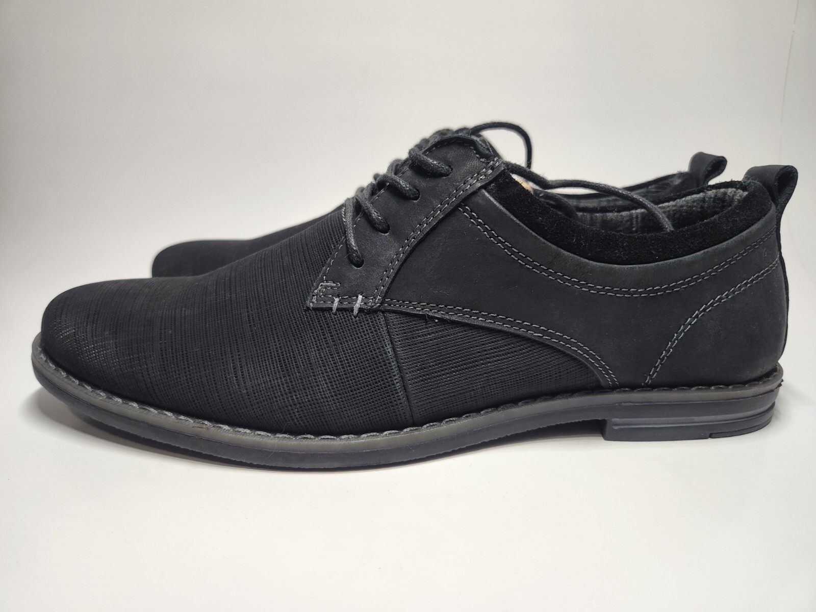 SAOLA Scarpe eleganti moderne Steve Madden uomo Ferraro 8 nere tessuto testurizzato