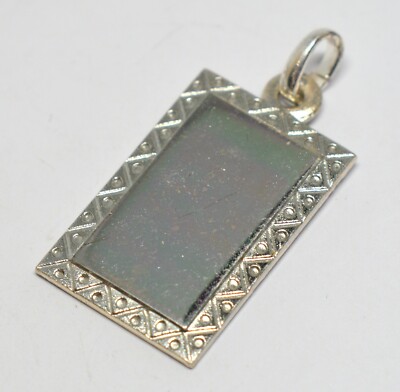 835 SILVER RECTANGULAR CLEAN PENDANT READY FOR ENGRAVING MONOGRAM 4,40g
