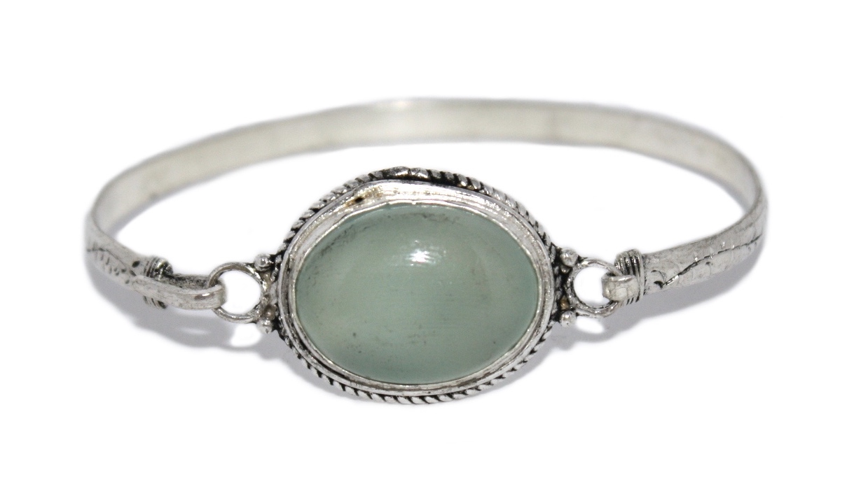 Citrine Bangle Boho Tibetan Tribal Bracelet with Natural Stone Charm-image