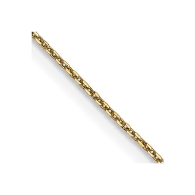 14K Yellow Gold 18'' .65mm Diamond-cut Open Link Cable Necklace Gift for Mother