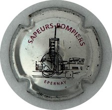 Capsule de champagne ancienne commemo Sapeur Pompiers Epernay - acier - H10504.d