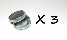 3 X 1-oz Round Slip-On Lid Cover Empty Survival Crafts Storage Tin Can Container