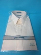 NOS VINTAGE WENTWORTH 16-1/2 32/33 CREAM TAN REGULAR FIT LONG SLEEVE DRESS SHIRT