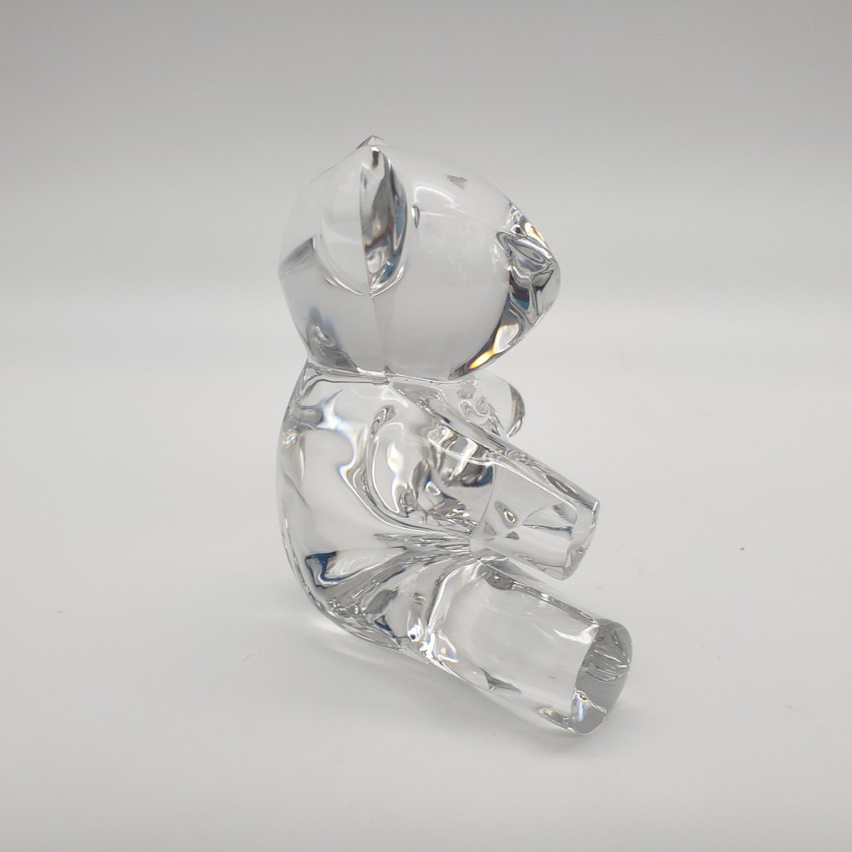 Ralph Lauren Crystal Clear Glass Teddy Bear Paperweight 3.5
