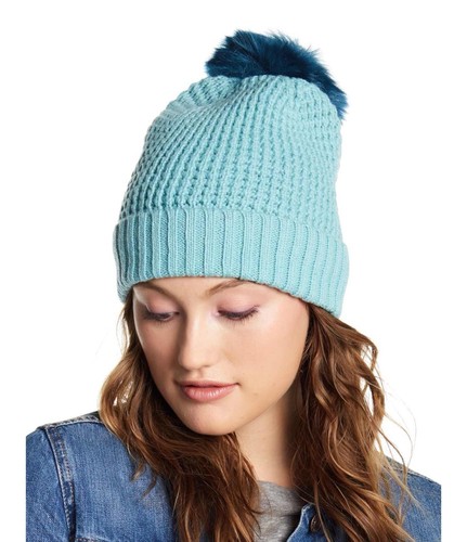 Waffle Knit Beanie Hat Wool Blend 