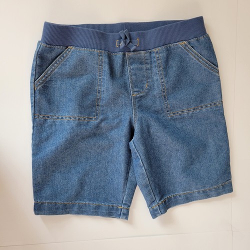 Faded Glory Girl's Size L 10 12 Light Denim Pull On Shorts Elastic Waistline