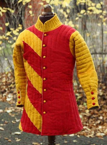 Mittelalterlich Panzerfarben Gambeson, Renaissance Ball Mode Steppjacke für Men