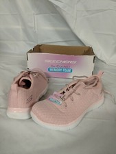 Girls Skechers Flex Appeal Bold Move Size 3 light pink  143H