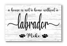 Customized A House is not a Home Without a Dog Rustic Wooden Home D cor Gift