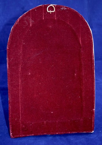 Vintage Moroccan Mirror Bone Inlaid Embossed Wall Mantel Handmade 11" x 7.25” - Picture 3 of 3