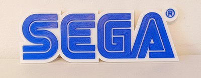 Großes 3D-gedrucktes Kunststoff Sega Gaming Schild Plakette Geschenk Zimmer Display Türschilder 