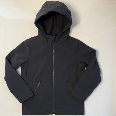 Gap Kids Fit Tech Poly Hoodie Windbuster Black Full Zip Medium 8