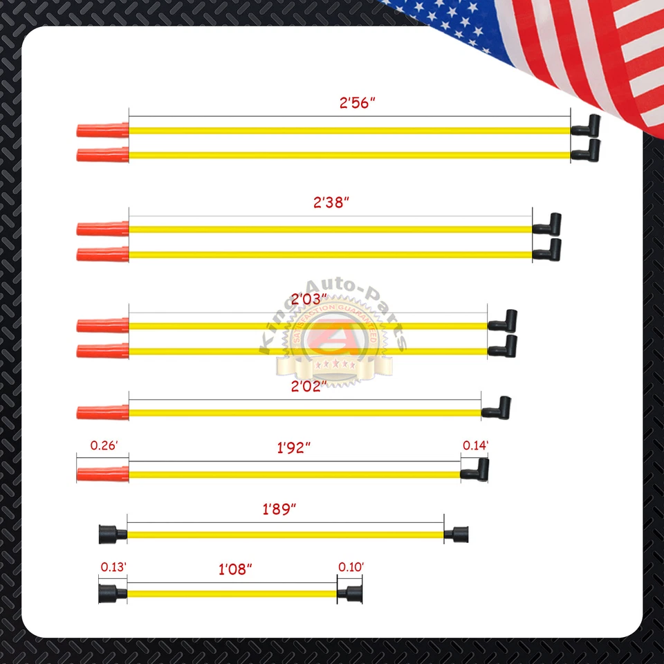 8.5mm Spark Plug Wire Set For Chevrolet GMC SBC BBC Replacement for 262 267 Foto 3 de 4