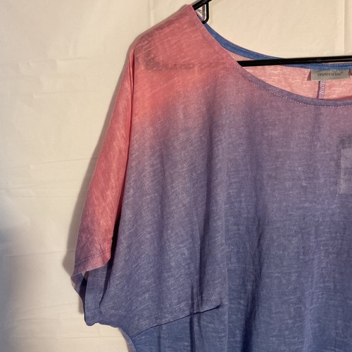 Avenue shirt Women’s plus size 22/24 Blue Pink Ombré short sleeve Victoria NEW - Bild 2 von 11