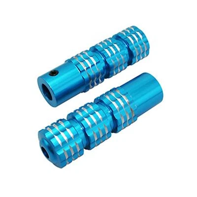 REPOSE PIED CYCLO REPLAY PILOTE ROND MOLETE ALU BLEU POUR PEUGEOT 103-MBK 51 - Photo 1/4