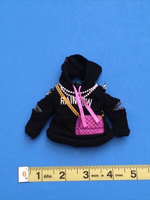 Rainbow High Series 3 Emi Vanda Replacement Fashion Doll Black Goth Punk Hoodie