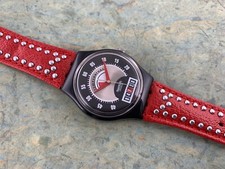 Swatch Originals Brand New GB418 Red Flame NOS Leather Box/Paper/Tag 1995 RARE