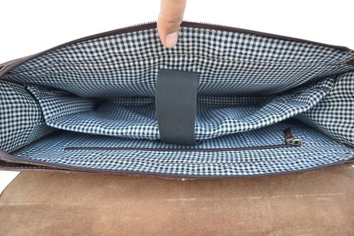 Borsa a tracolla 17 in pelle di bufalo valigetta messenger ufficio laptop - Foto 9 di 9