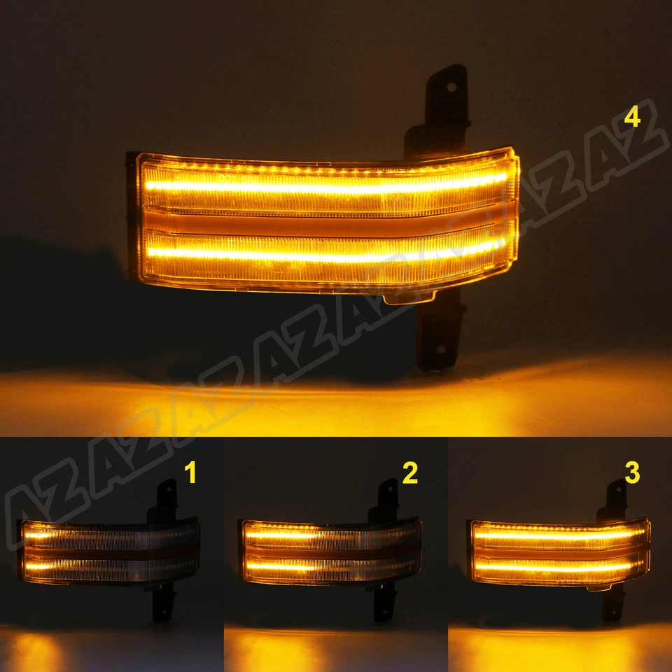 For 14-18 Chevy Silverado Sierra 1500 2500 3500HD Amber Side Mirror Lamp Dynamic — 第 2/4 张图片