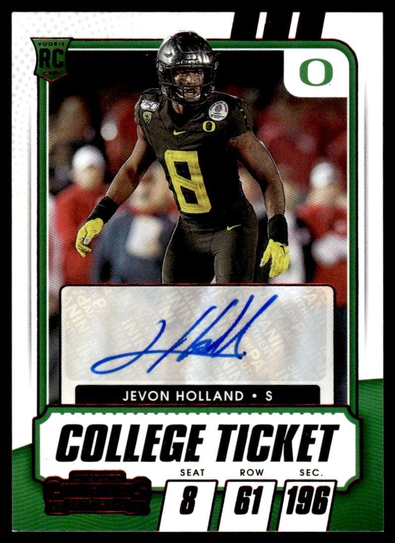 2021 Panini Contenders Draft Picks Jevon Holland Rookie Auto Oregon Ducks #160