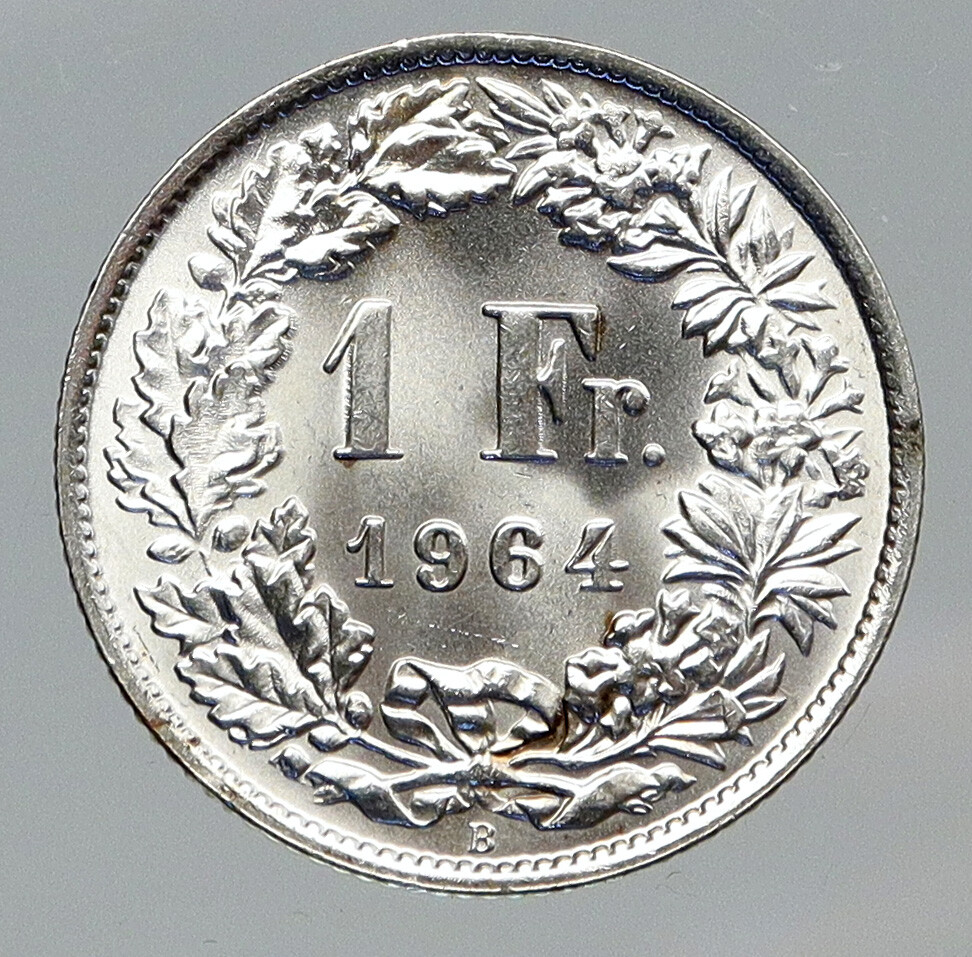 1964 SWITZERLAND - HELVETIA Symbolizes SWISS Nation SILVER 2