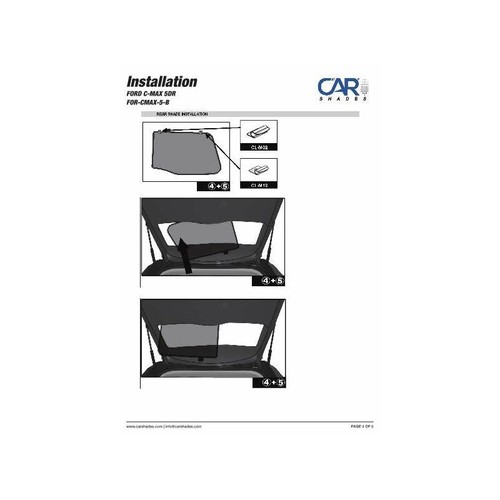 Sonnenschutz für Ford C-Max BJ. 2010-2019, Blenden hinten + Heckscheibe - Bild 10 von 13