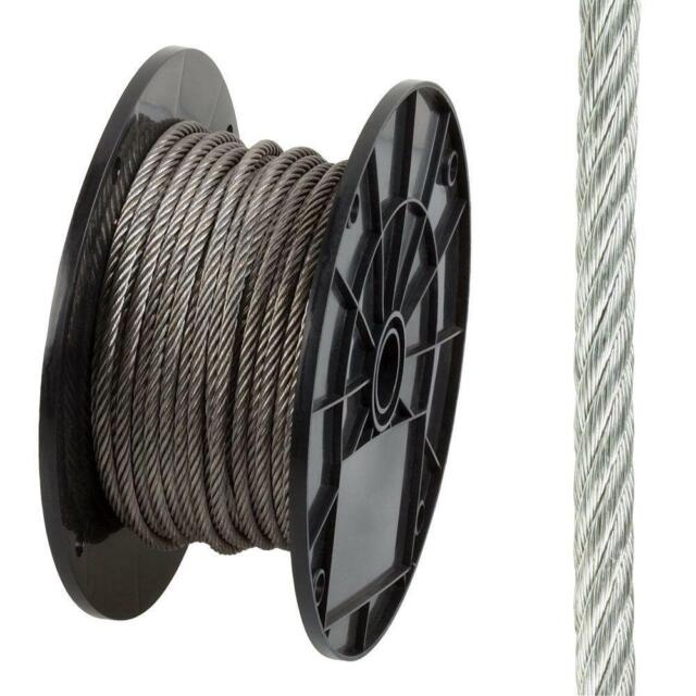 Everbilt Wire Rope 3//16 in X 125 FT 740 Lbs Stainless Steel Uncoated Rust for sale online