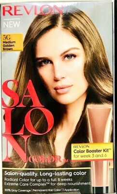 1 Box Revlon Salon Color 5G Medium Golden Brown Radiant Permanent Hair Color 