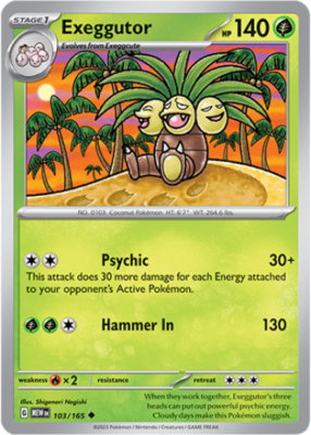 pokemon exeggutor card value 1x Exeggutor 103/165 Scarlet & Violet 151 Pokemon TCG Card NM