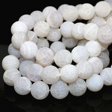 Nastural 10mm White Dream Fire Agate Gemstone Round loose beads 15" AAA