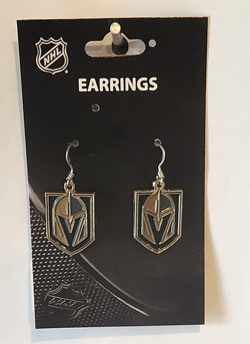 Vegas Golden Knights Dangle Earrings (Chrome) NHL Licensed