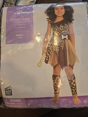Cave Girl Leopard Jungle Suit Yourself Fancy Dress Up Halloween Child Costume
