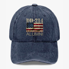 US Veteran DD-214 Alumni Patriotic Flag Graphic Baseball Cap