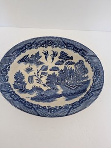  blue willow希少大オーバル皿 Blue Willow Japan | eBay