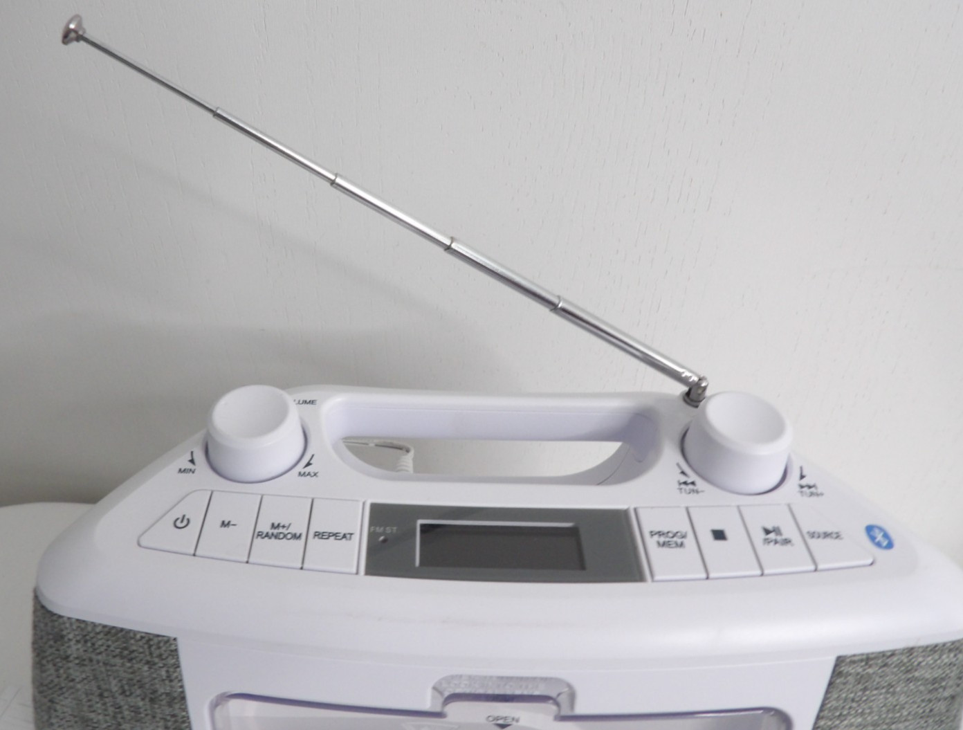 JENSEN CD-565 TABLETOP CD PLAYER FM RADIO BLUETOOTH MUSIC SYSTEM AC/DC EUC