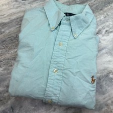 Ralph Lauren Shirt Mens 17 32-33 Classic Fit Non Iron Powder Blue Dress Preppy