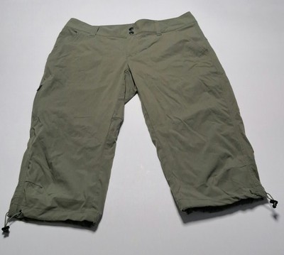 Columbia Pants Womens 10 Capri Green  Pockets Outdoors Hiking Snap Button 