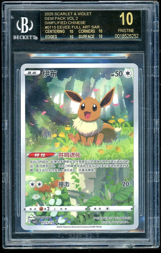 2025 Pokemon Simplified Chinese Vol.2 Eevee FA SAR BGS Black Label 10 *chipped*